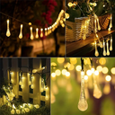 LUCES NAVIDEÑAS SOLAR LAGRIMAS DE FELICIDAD 5M 20 LED AMBAR