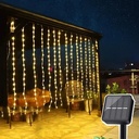 CASCADA DE LUCES SOLAR AMBAR  3X3 M |SD12035|