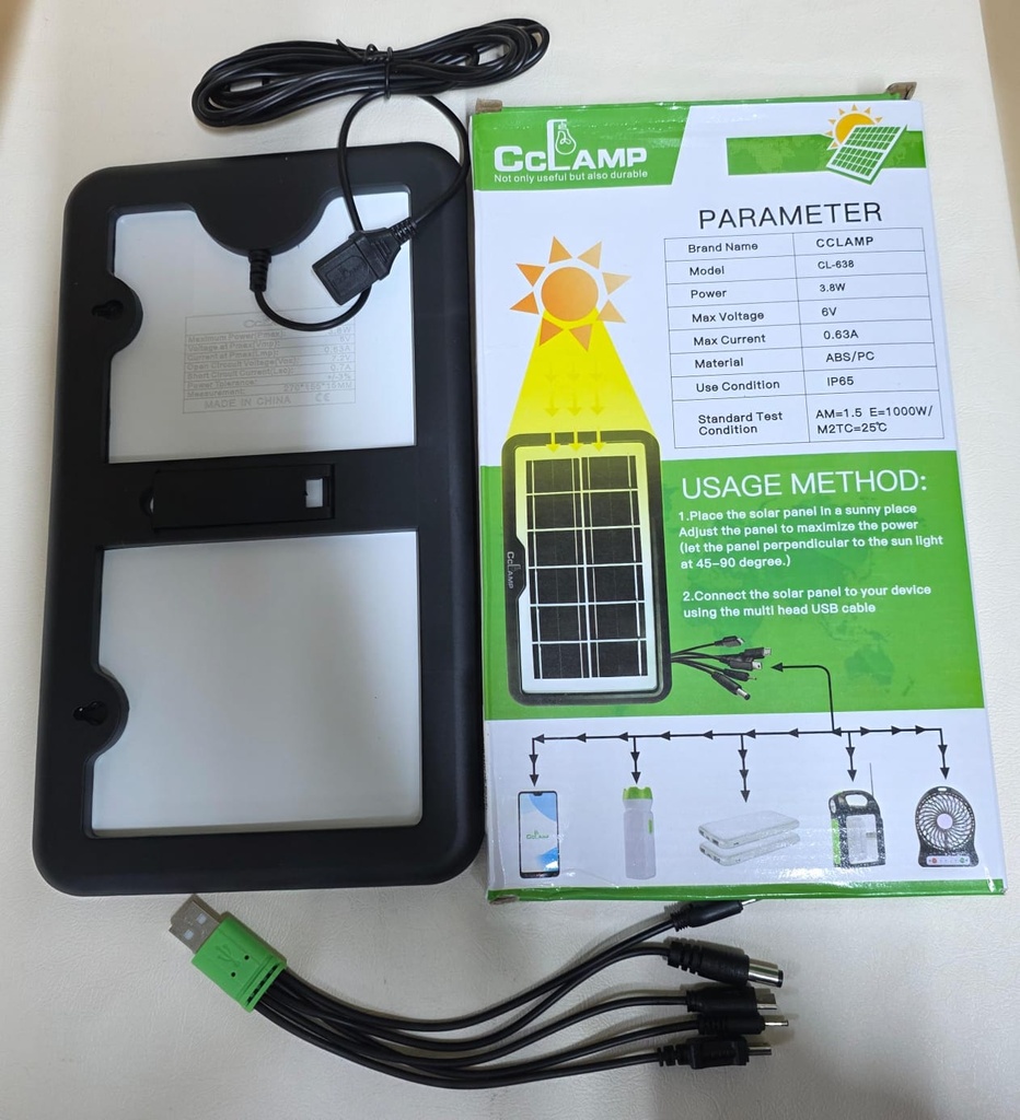 PANEL CARGADOR SOLAR |CL-638|
