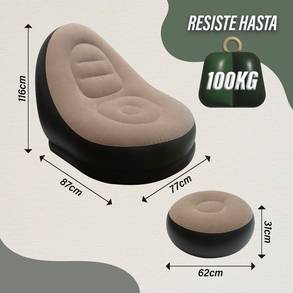 SILLON INFLABLE DE 2 PIEZAS