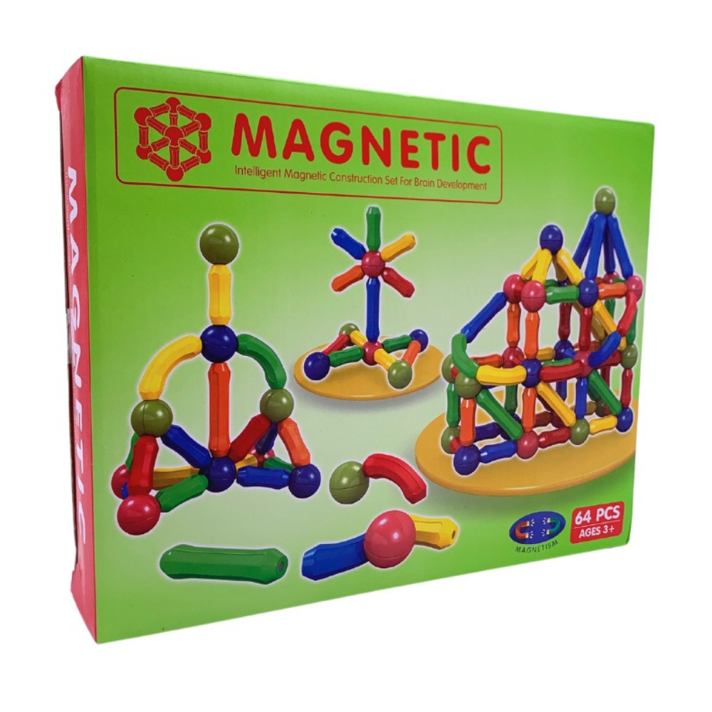 JUEGO DE BLOQUES DE CONSTRUCCION MAGNETICOS 64 PCS