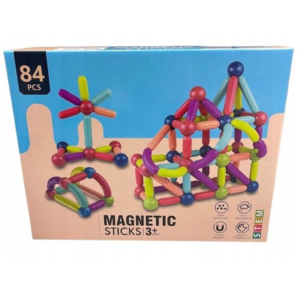 JUEGO DE BLOQUES 84 PCS MAGNETICOS 