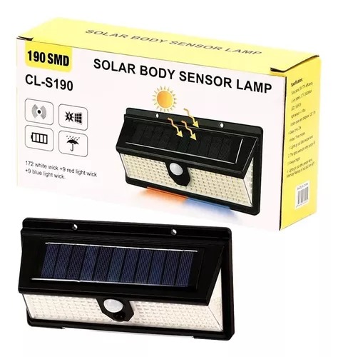 LAMPARA SOLAR CON SENSOR  |CL-S190|