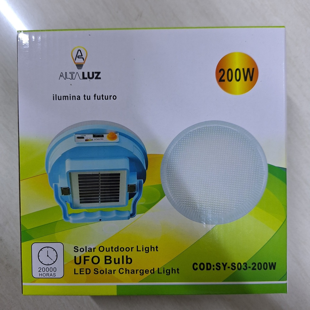 BOMBILLO RECARGABLE SOLAR 200W |SY-S03-200W|