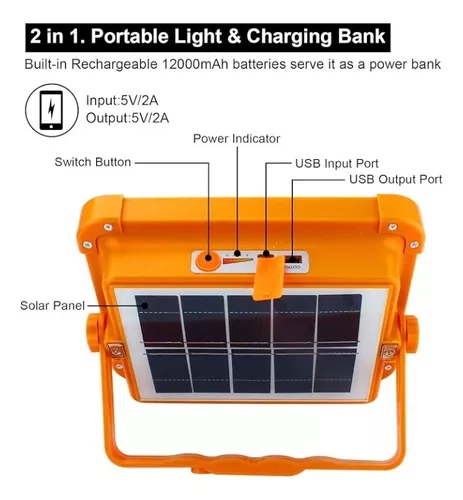 REFLECTOR RECARGABLE SOLAR 400W |SY04-16-400W|