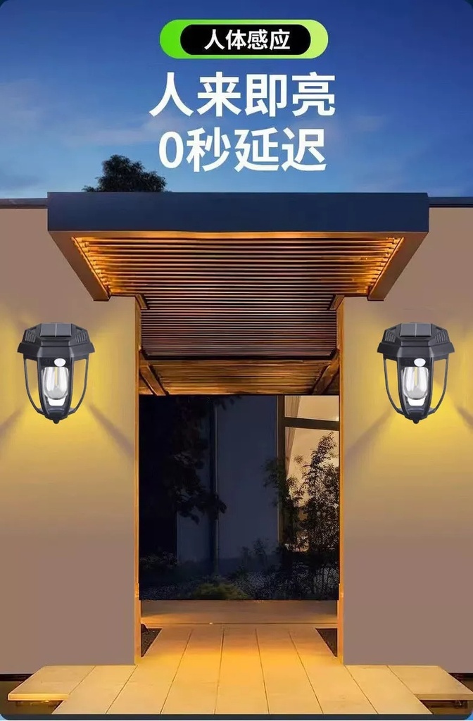 FAROL SOLAR DE PARED Y JARDIN CON SENSOR |CL-D68|