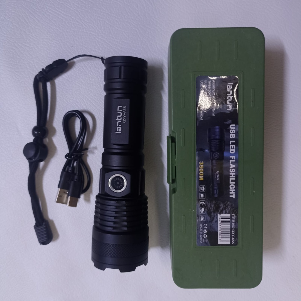 LINTERNA TACTICA LED RECARGABLE |QXY-A55|