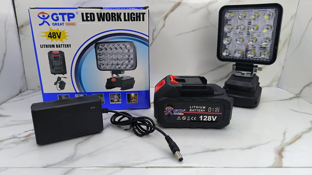 LAMPARA LED PEQUEÑA -PORTATIL 48W CON BATERIA 128V cajon/30und