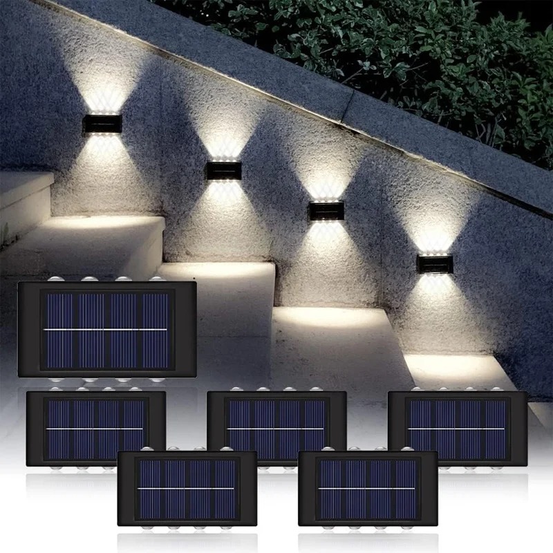 LUZ SOLAR DE PARED 8 LEDs – Pack x2 Unid.