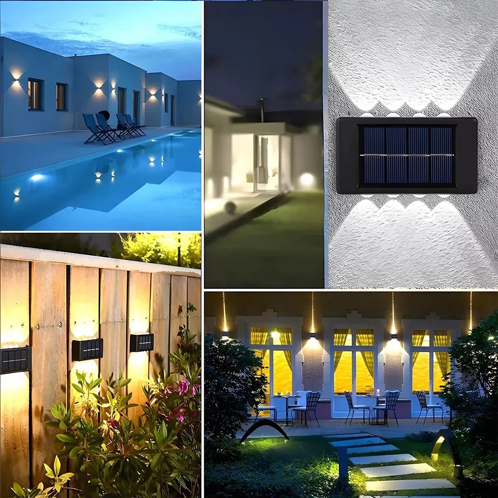 LUZ SOLAR DE PARED 8 LEDs – Pack x2 Unid.