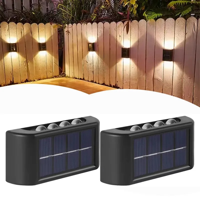 LUZ SOLAR DE PARED 8 LEDs – Pack x2 Unid.