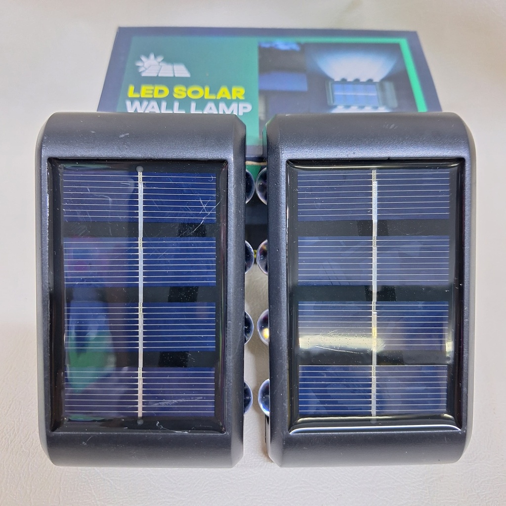 LUZ SOLAR DE PARED 8 LEDs – Pack x2 Unid.