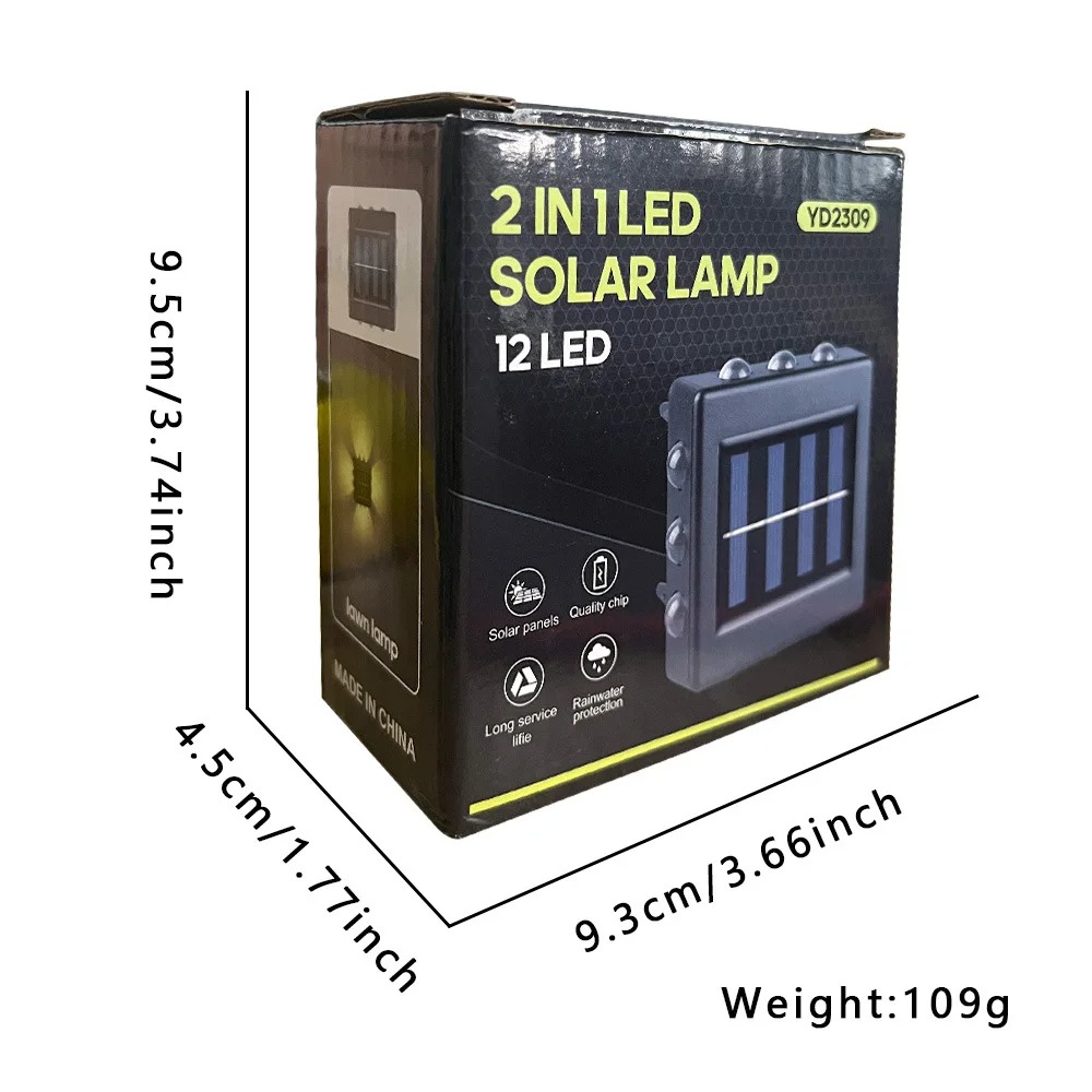 LAMPARA SOLAR DE PISO/PARED -12 LEDS Y 4 LADOS  
