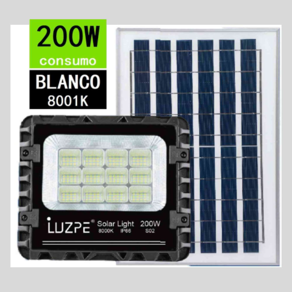 REFLECTOR 200W CON PANEL SOLAR  |090631-10| 