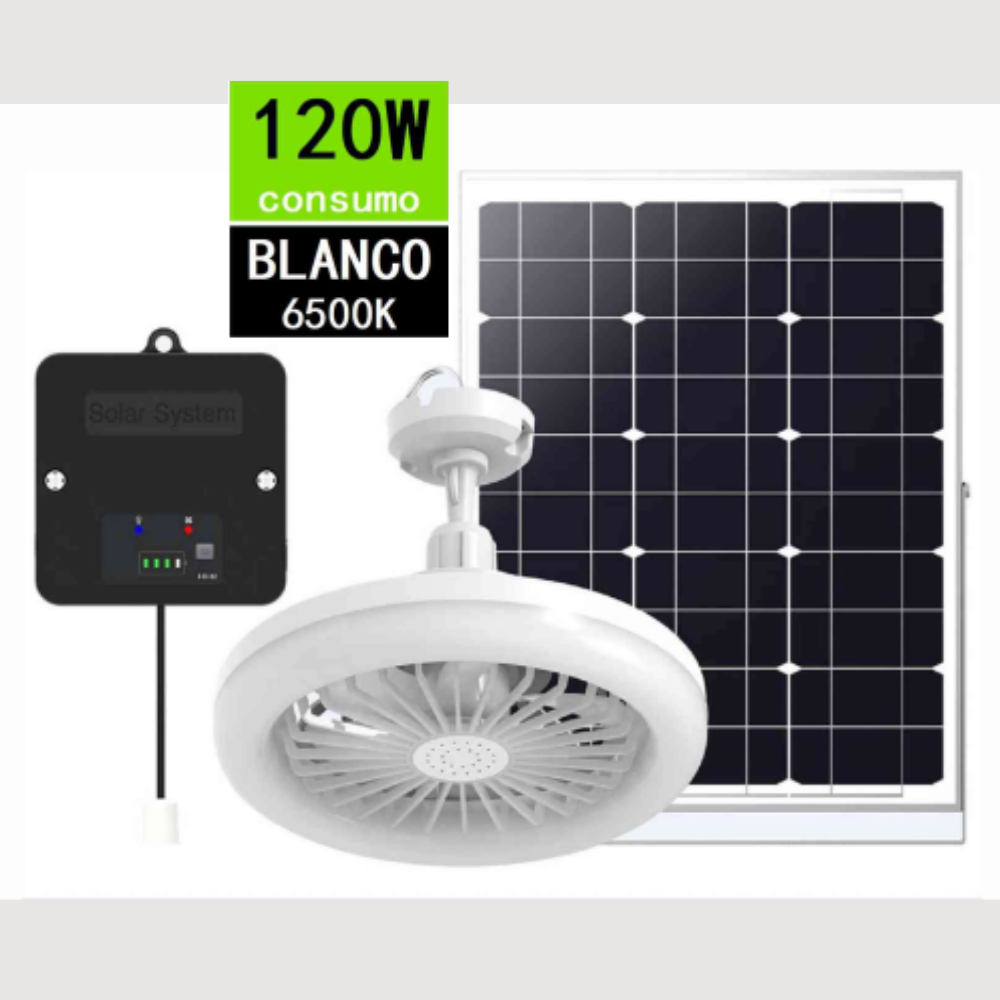 VENTILADOR Y LUZ SOLAR 120W |06089-50|