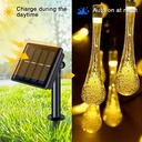 LUCES NAVIDEÑAS SOLAR LAGRIMAS DE FELICIDAD 5M 20 LED AMBAR
