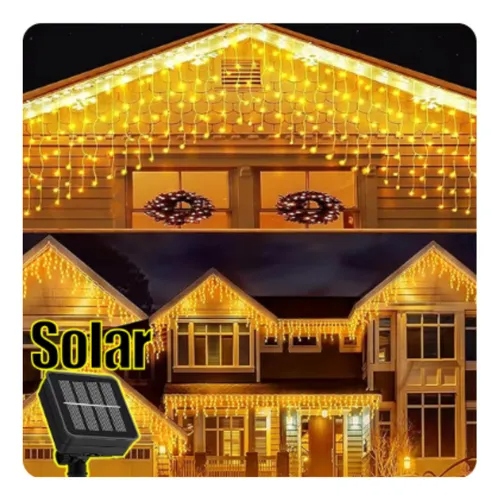 CASCADA DE LUCES AMBAR SOLAR  3X2M|SD12036|