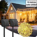 LUCES DE NAVIDAD CON PANEL SOLAR AMBAR |SD12034|