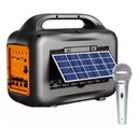 PARLANTE SOLAR CON MICROFONO, POWER BANK  Y FOCO |KTS-1769|