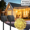 TIRA DE LUCES SOLAR AMBAR NAVIDEÑAS -20M |FN6387| 